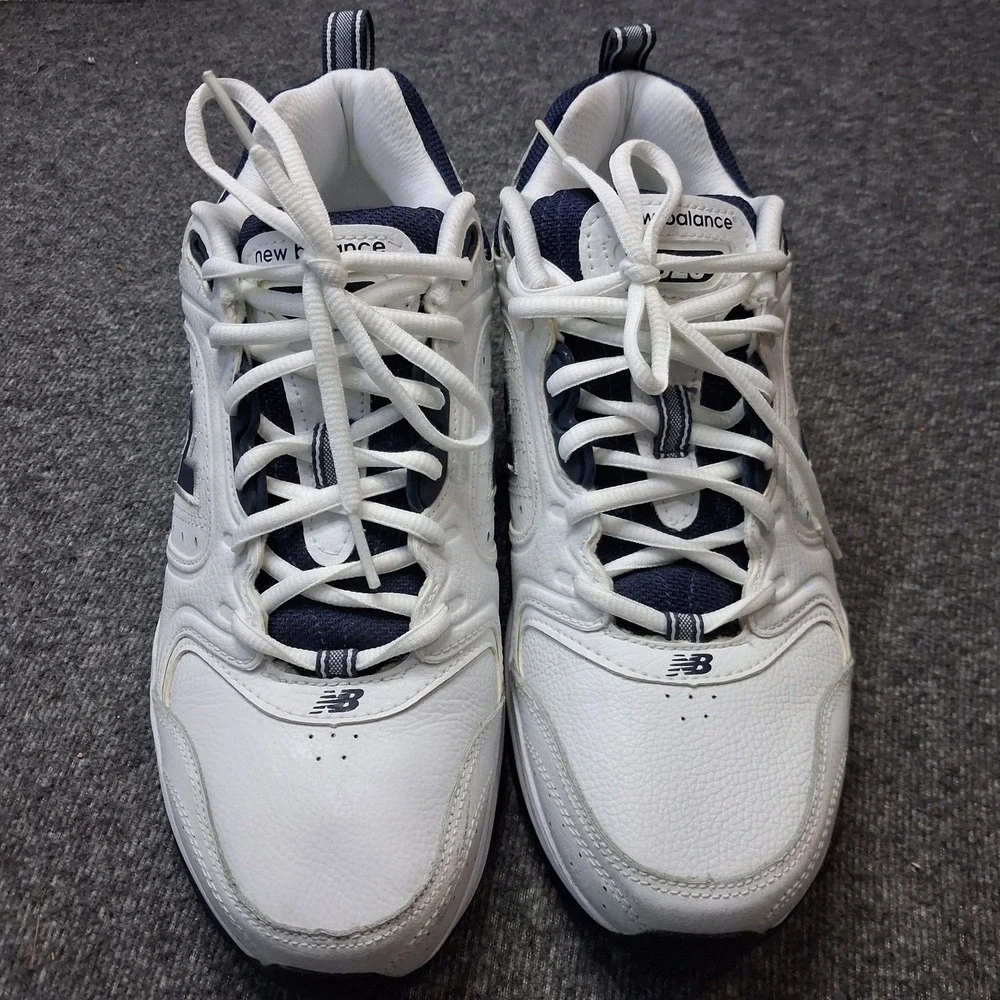 New Balance 623 Training Shoes Mens 9 White Navy Leather Dad Sneakers MX623WN
